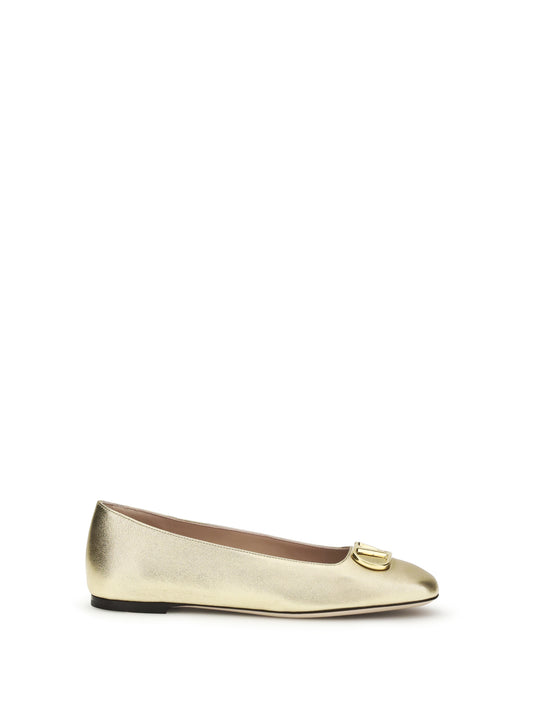 VALENTINO GARAVANI VLogo Signature laminated leather Ballerinas
