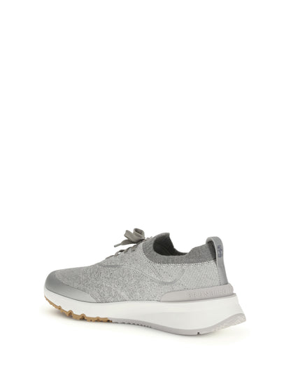 BRUNELLO CUCINELLI Techno cotton knit Sneakers runners