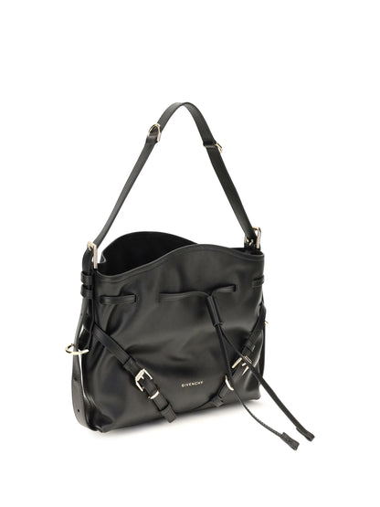 Givenchy Small Voyou Bucket Handbag in glossy leather - Black