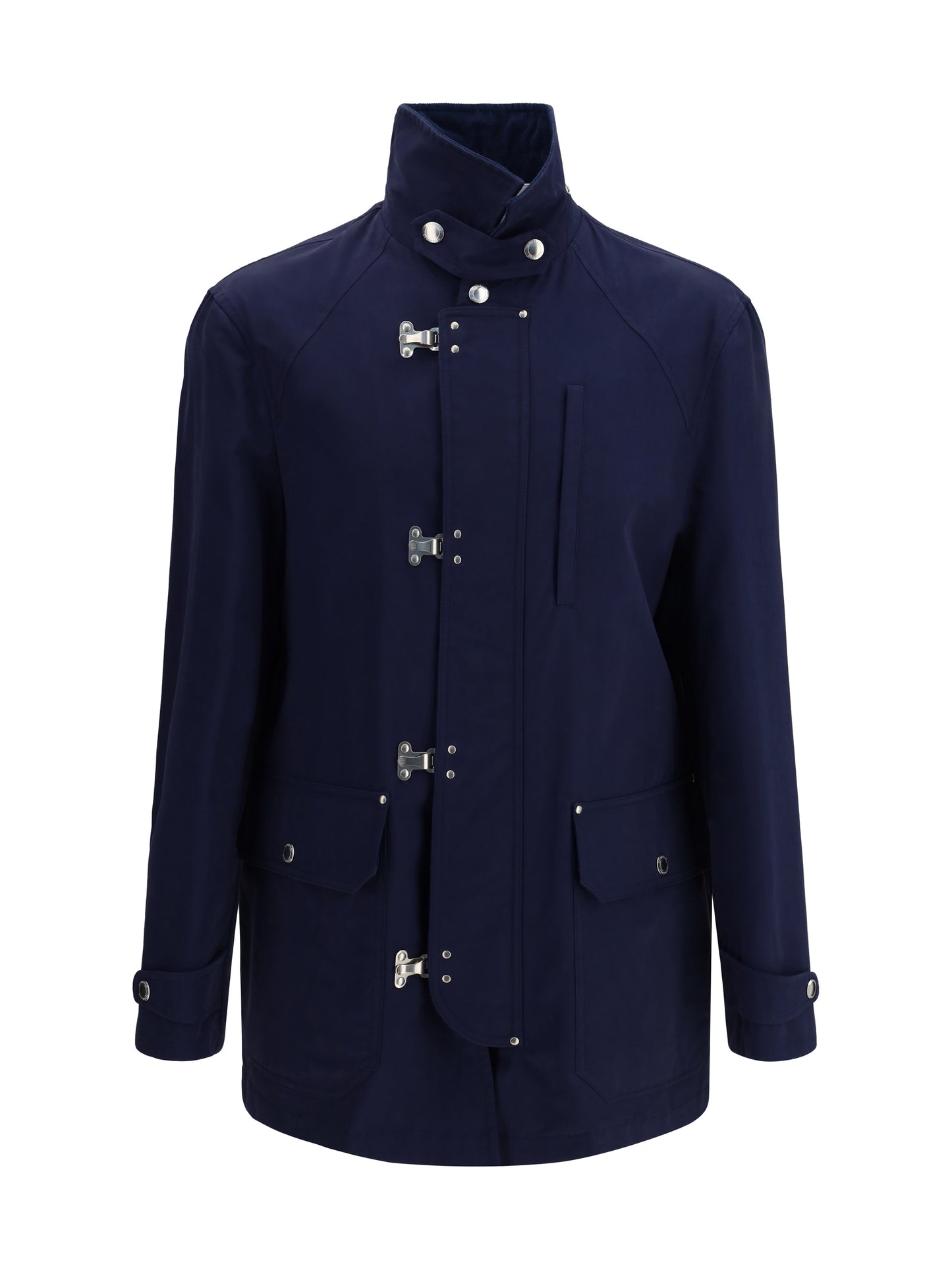 BRUNELLO CUCINELLI Water-repellent outerwear Jacket in techno cotton gabardine with hooks
