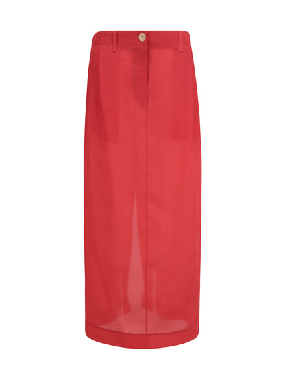 Khaite Lucian midi Skirt - Raspberry