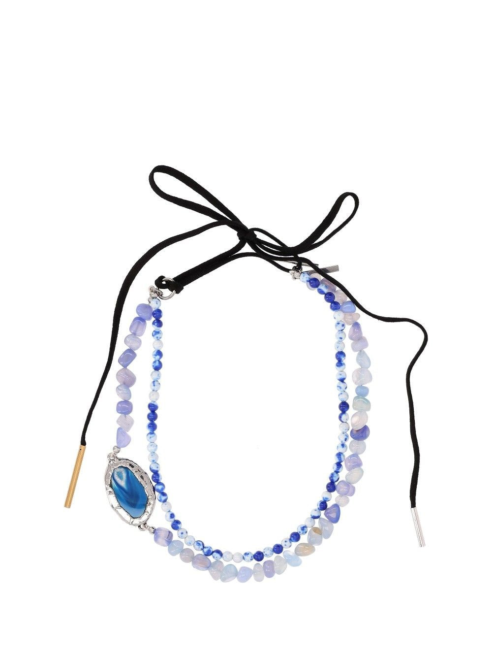 Dries Van Noten Necklace With Multicolored Stones - Blue