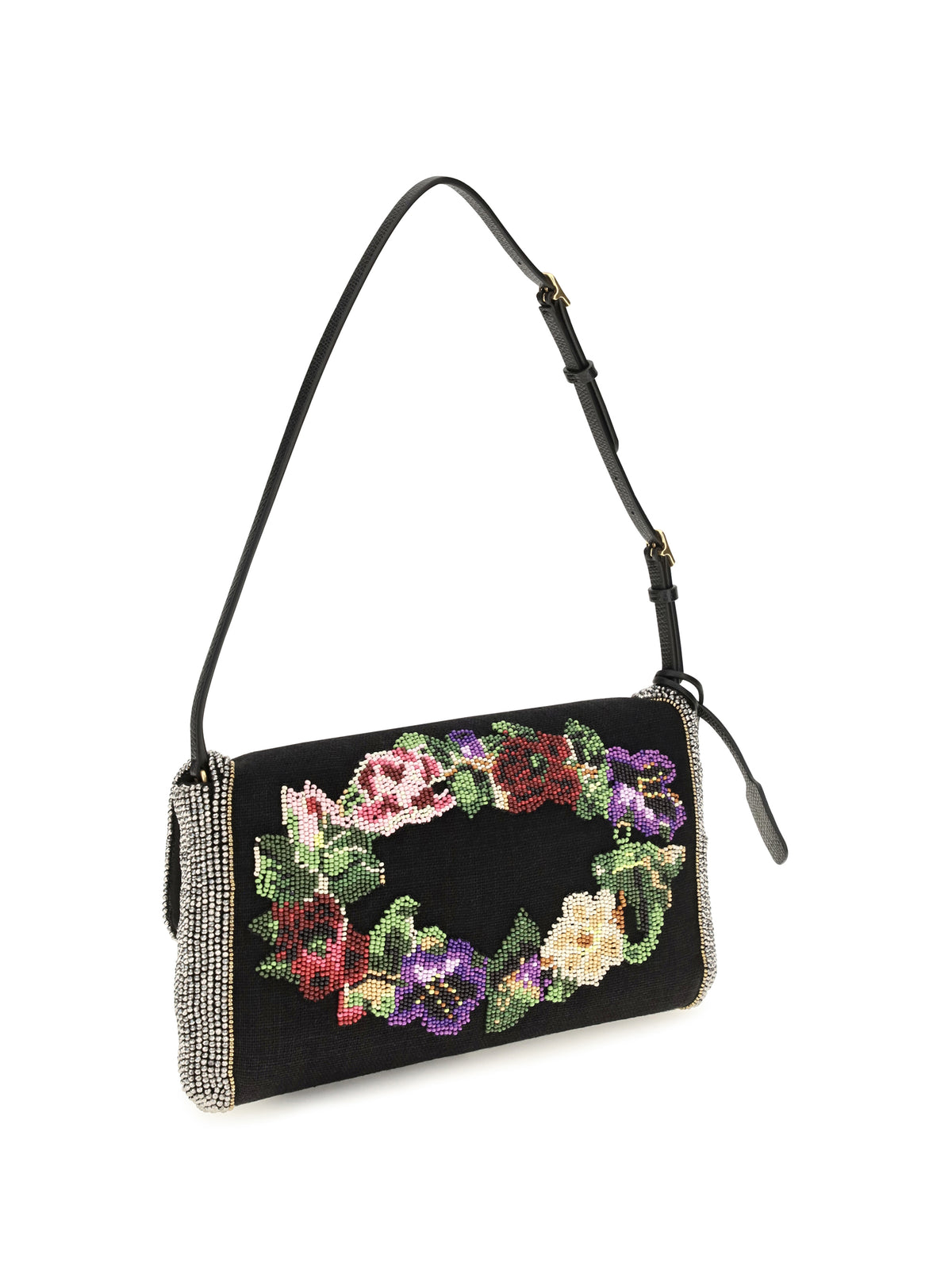 Valentino Garavani Small Devain embroidered Shoulder Bag - Multicolor/Black