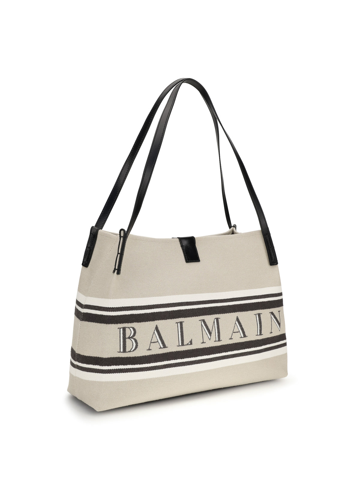 Balmain Release Shoulder Bag - Naturel/Noir/ Blanc Optique