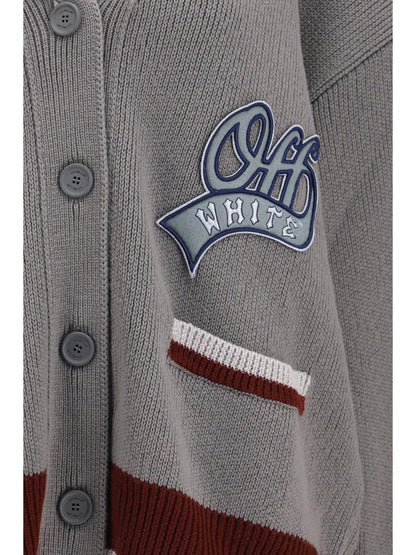 Off-White College Varsity Knit Cardigan - Rosin Port Royal