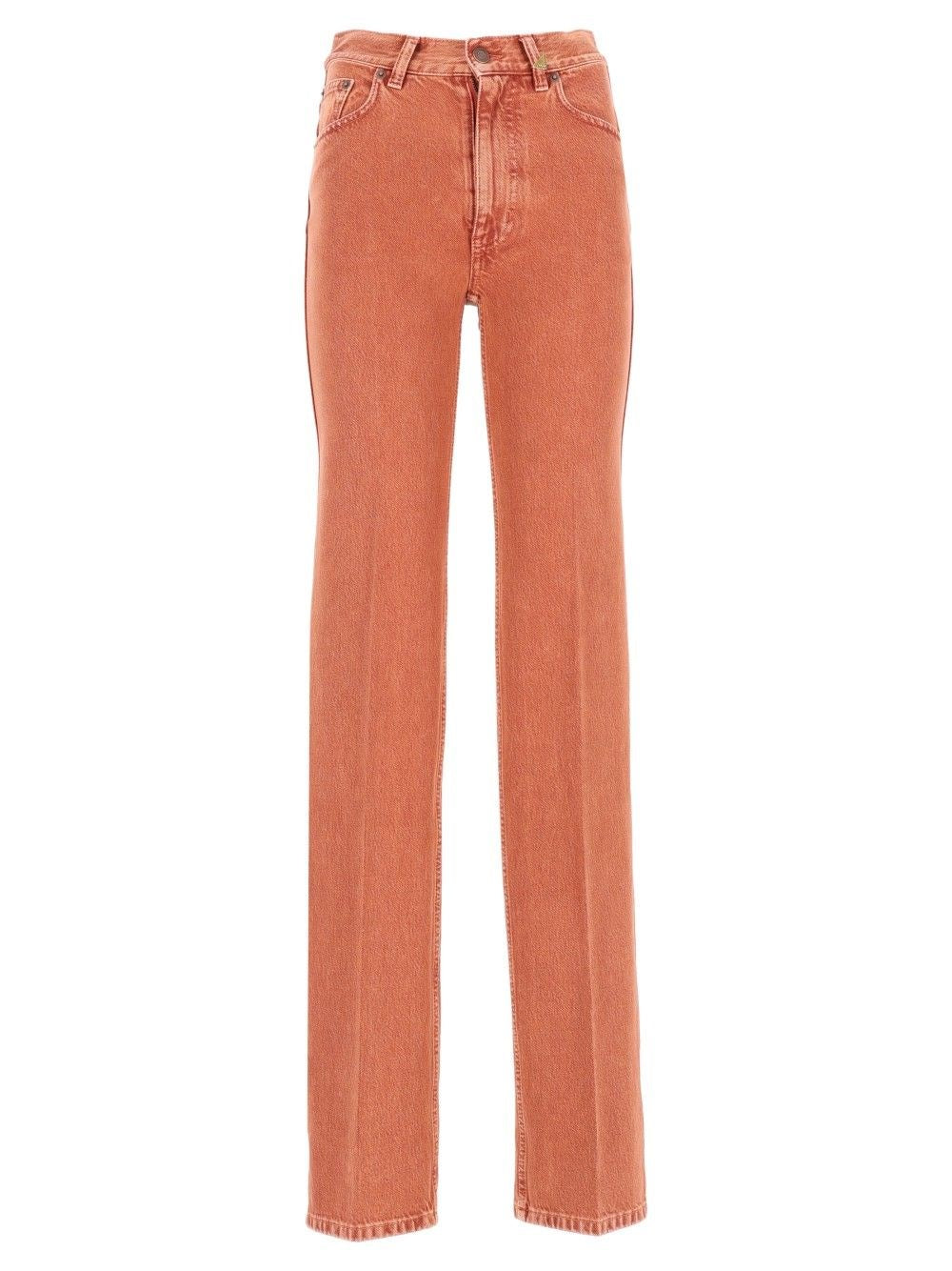 Chloe' High-Waisted Straight Leg Jeans - Brown