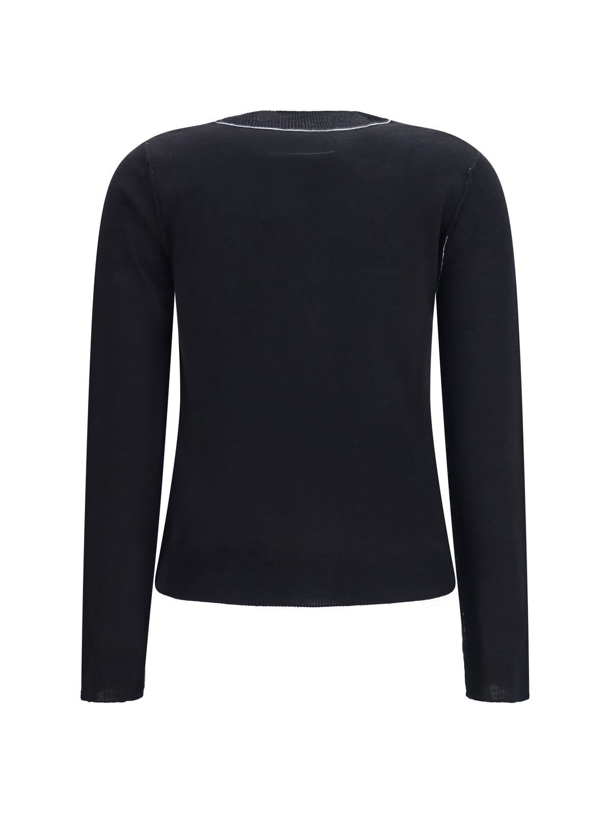 MM6 Maison Margiela Wool-blend T-shirt with contrast details - Black