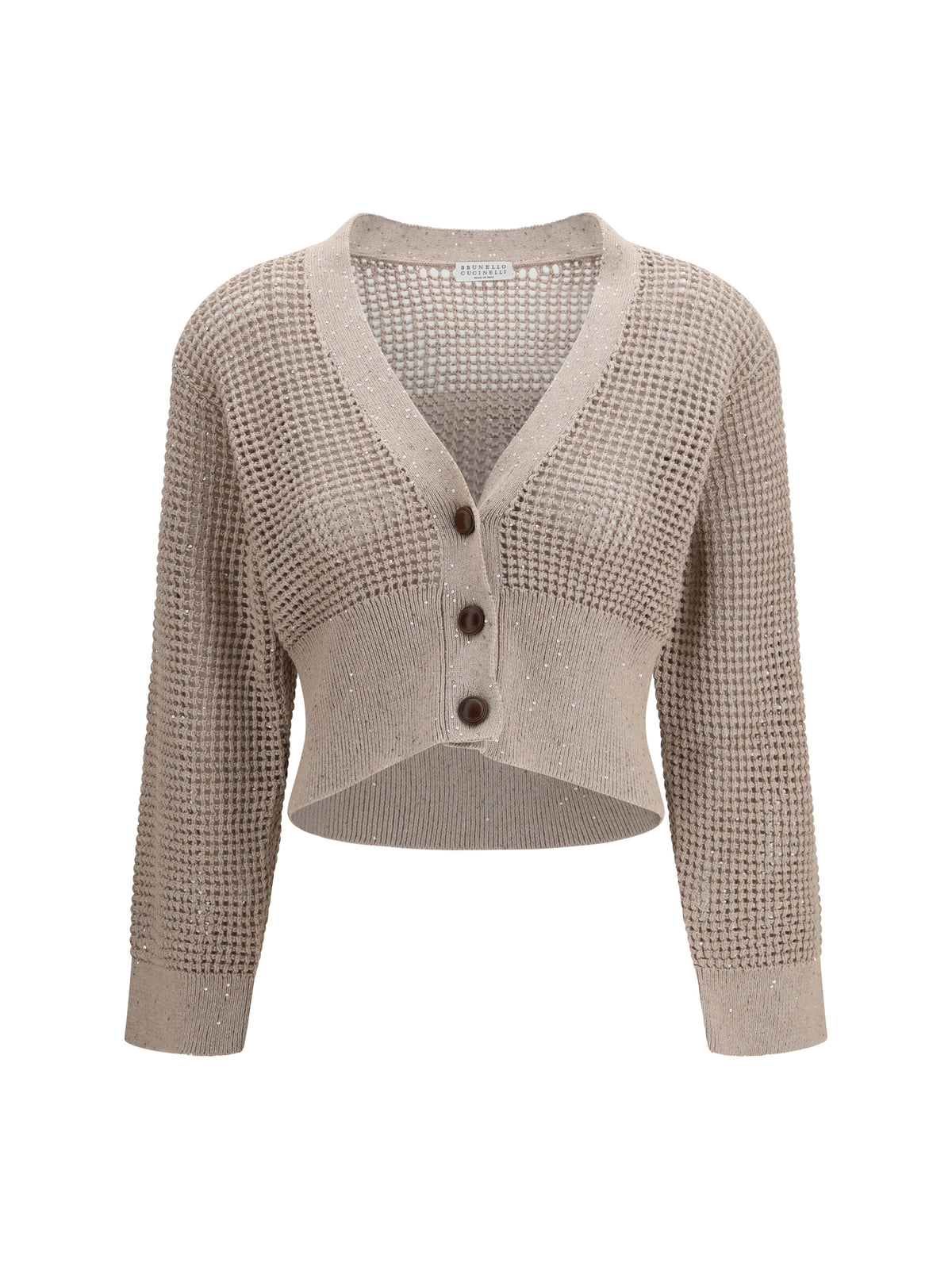Brunello Cucinelli Sequined mesh Cardigan - Deserto