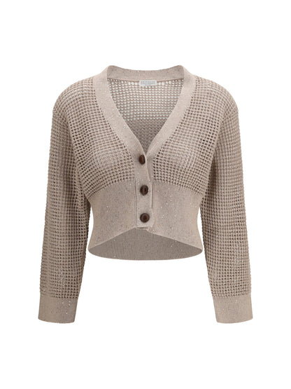 BRUNELLO CUCINELLI Sequined mesh Cardigan