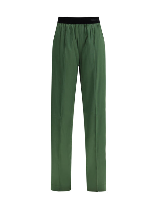 Tom Ford Stretch silk satin Pants - Moss Green