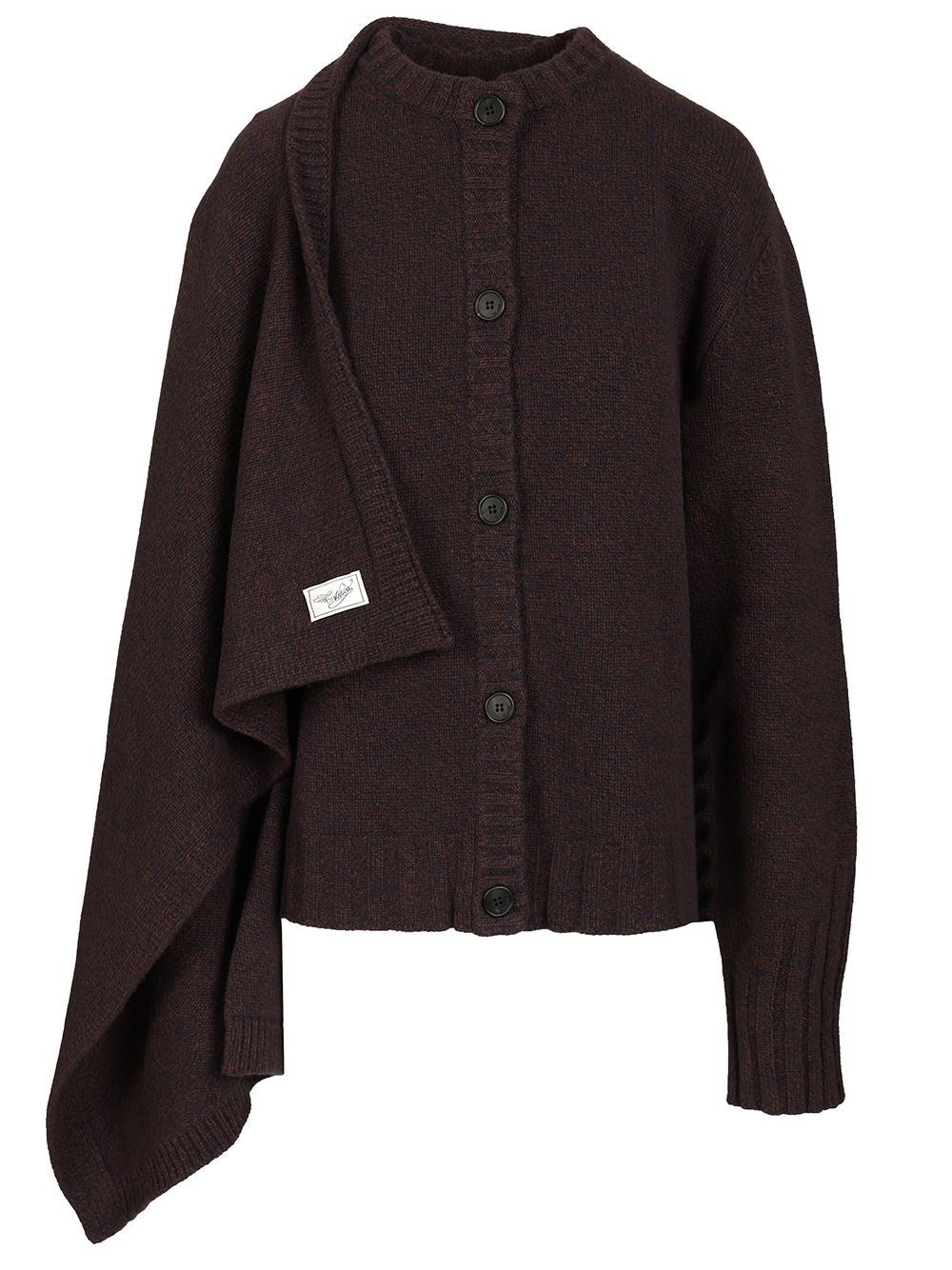 The Attico Cardigan With Draped Details - Brown