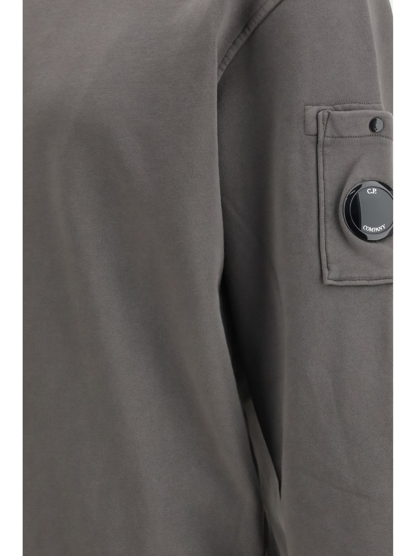 C.P. COMPANY Diagonal Raised Fleece Crewneck Lens Sweatshirt