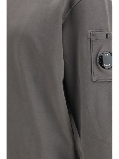 C.P. COMPANY Diagonal Raised Fleece Crewneck Lens Sweatshirt