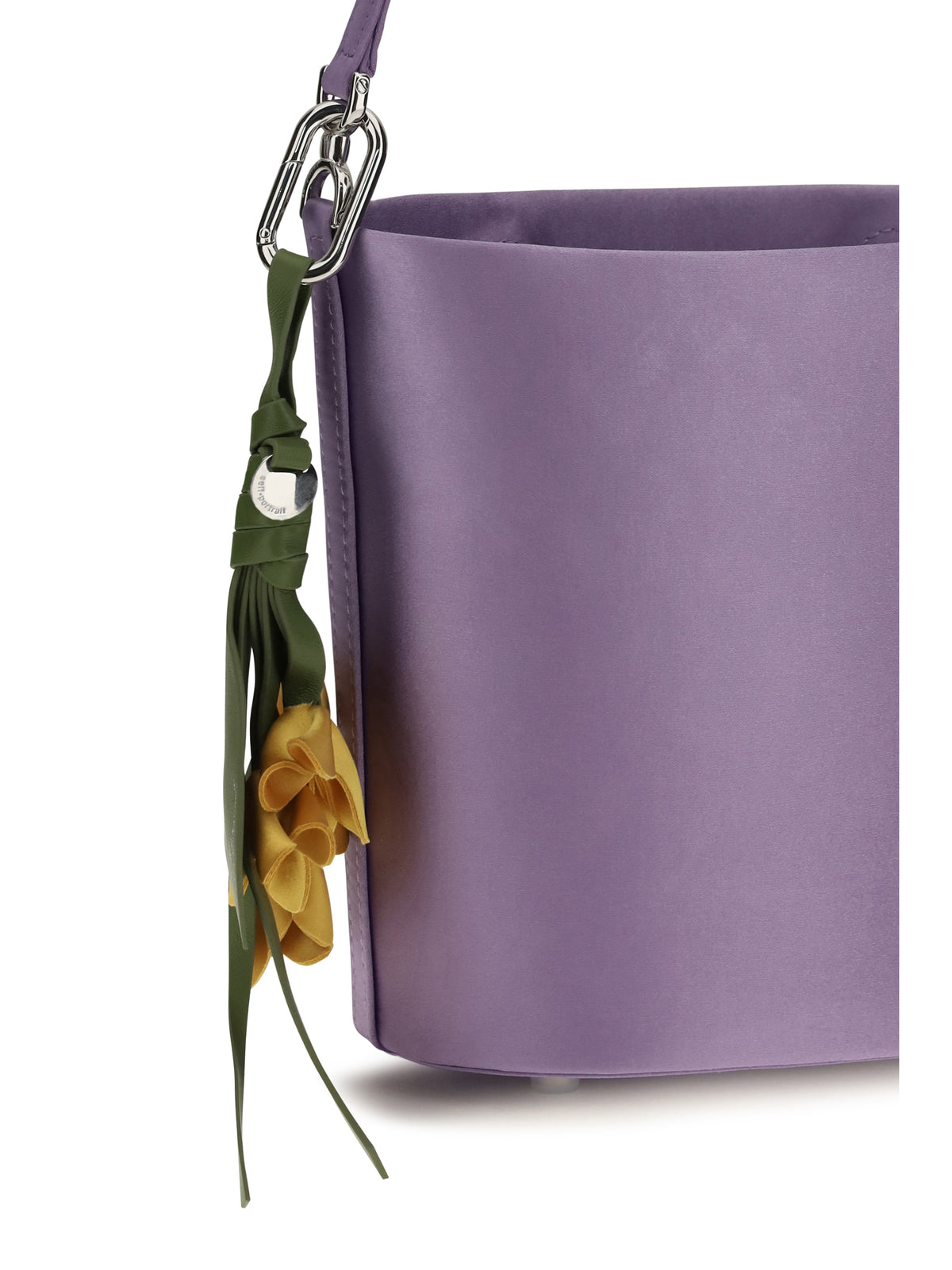 Self-Portrait Satin Bucket Bag - Lilac