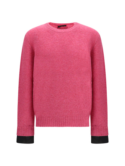 Prada Shetland wool crewneck Sweater - Pink