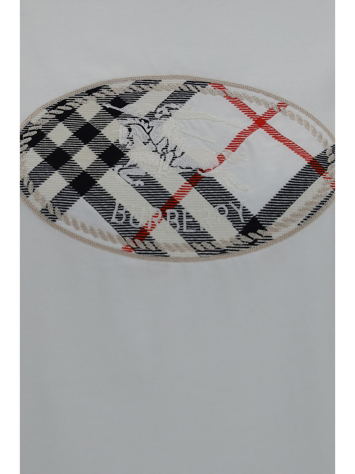 Burberry Knight Stamp Check cotton T-shirt - Chalk