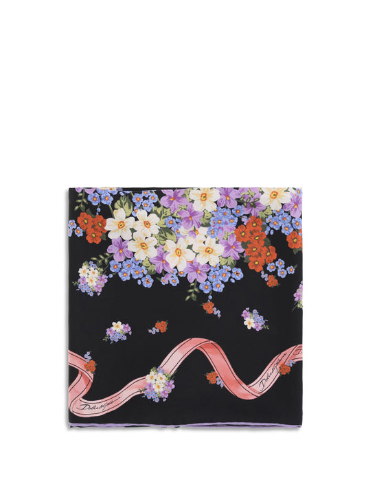DOLCE & GABBANA Silk Scarf with floral print