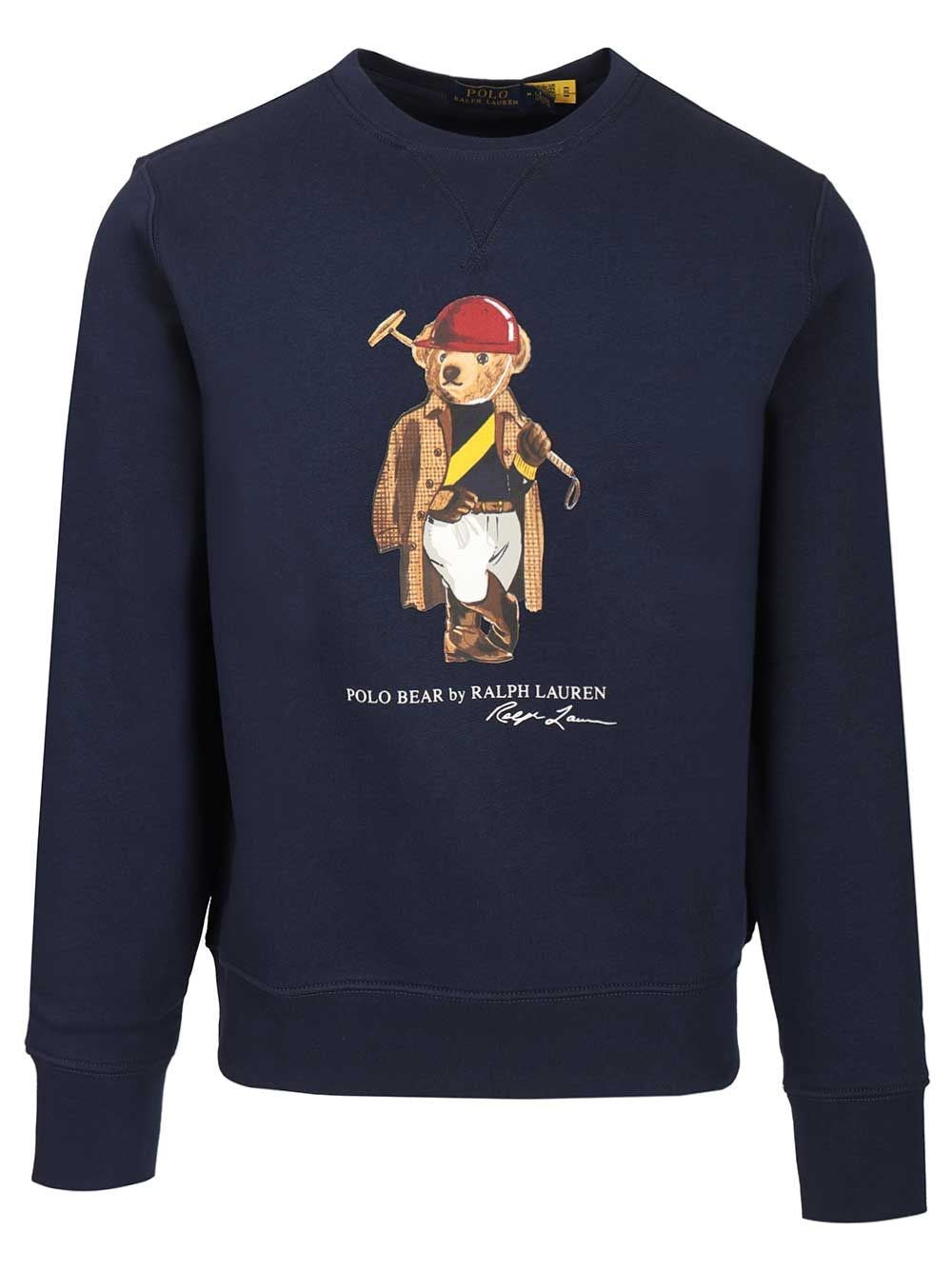 Polo Ralph Lauren Polo Bear Rl Society Bear Seasonal Fleece Sweatshirt - Blue