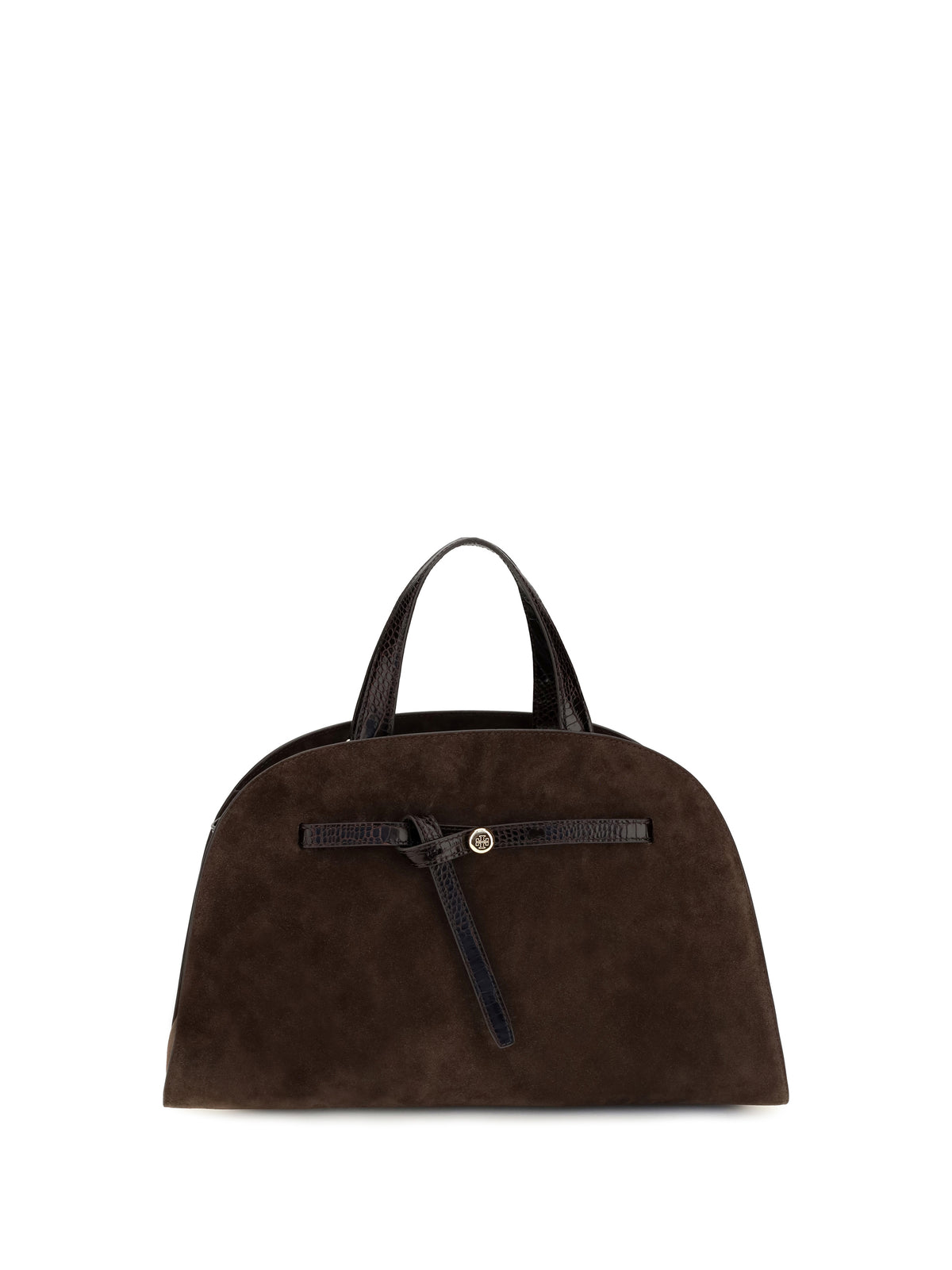 Tory Burch Romy suede Top Handle Bag - Dark Cocoa