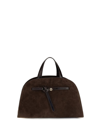 Tory Burch Romy suede Top Handle Bag - Dark Cocoa