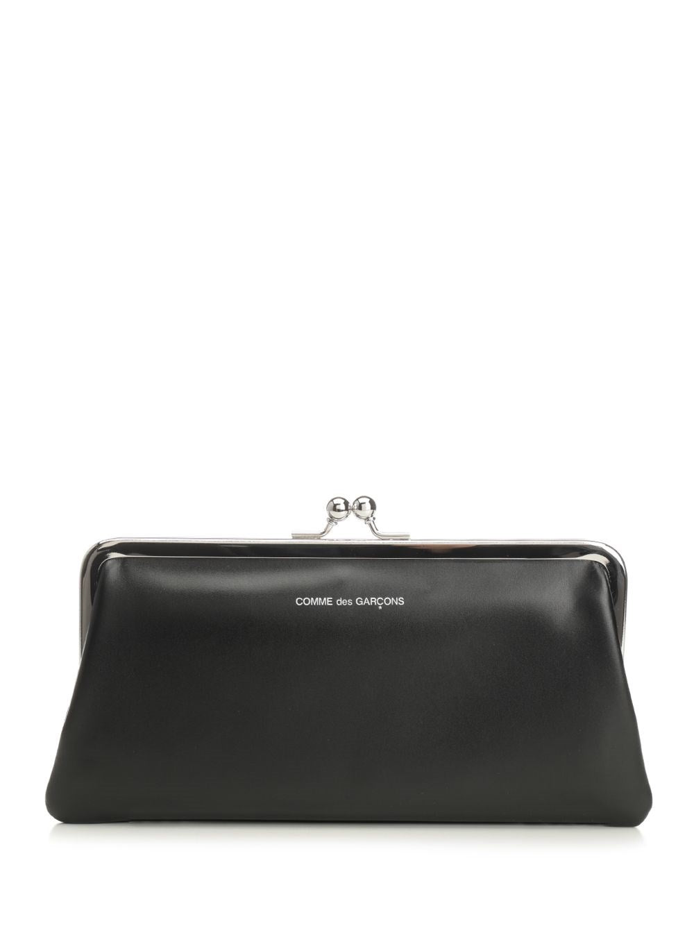 Comme Des Garcons Wallet Large Wallet With Kiss Clasp - Black