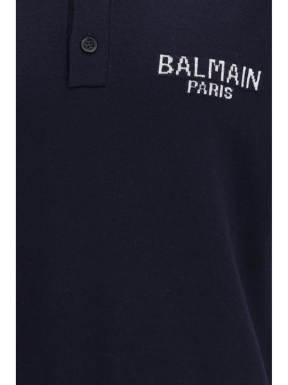 BALMAIN Short-sleeve wool Polo