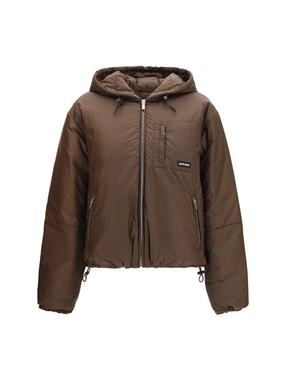 Miu Miu Short ripstop Down Jacket - Cacao