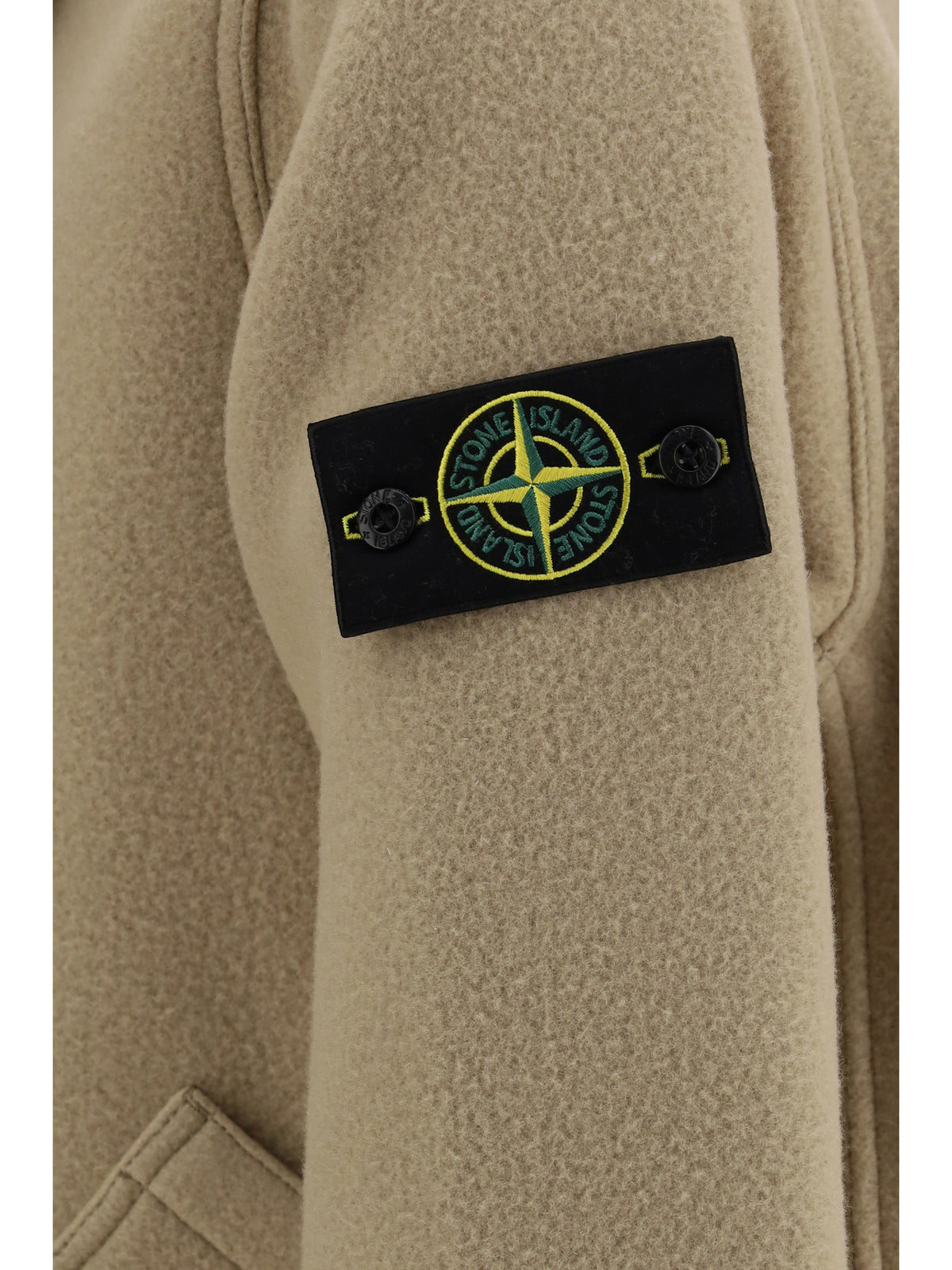 Stone Island Wool and cashmere Jacket with wooden buttons - Biscuit