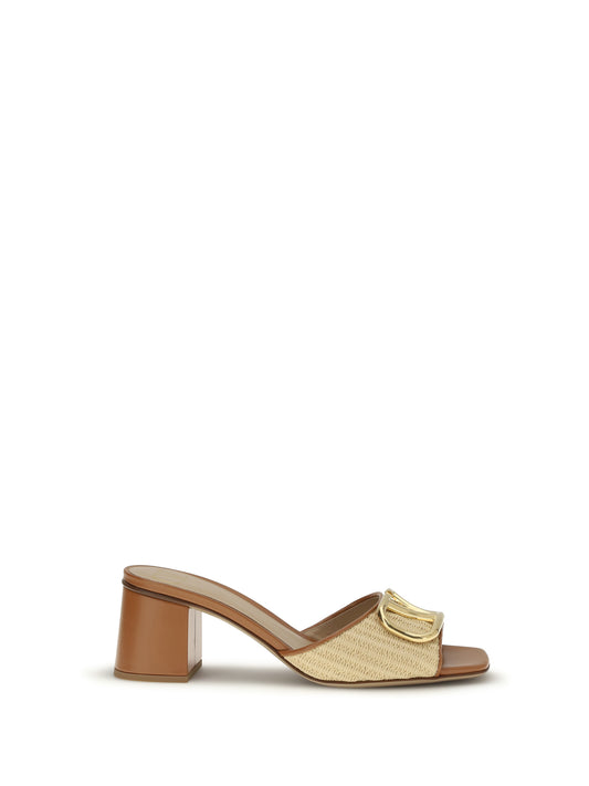 VALENTINO GARAVANI VLogo Signature raffia slide Sandals
