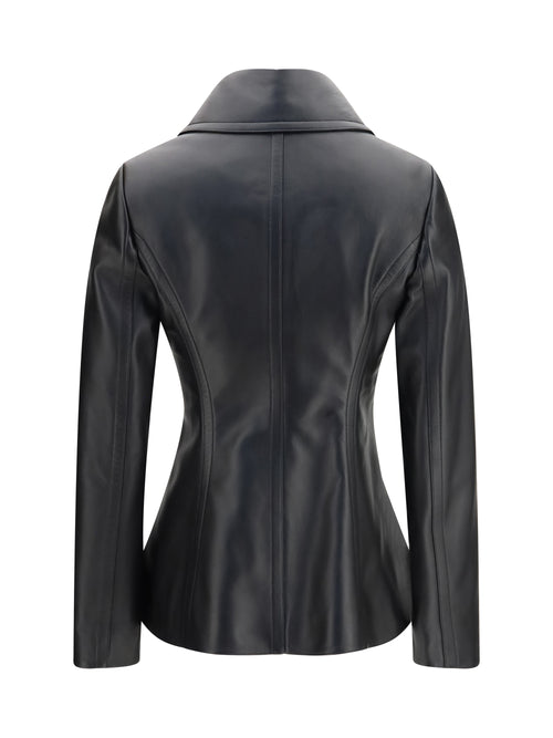 Alaïa Fitted leather Caban Coat - Noir Alaia