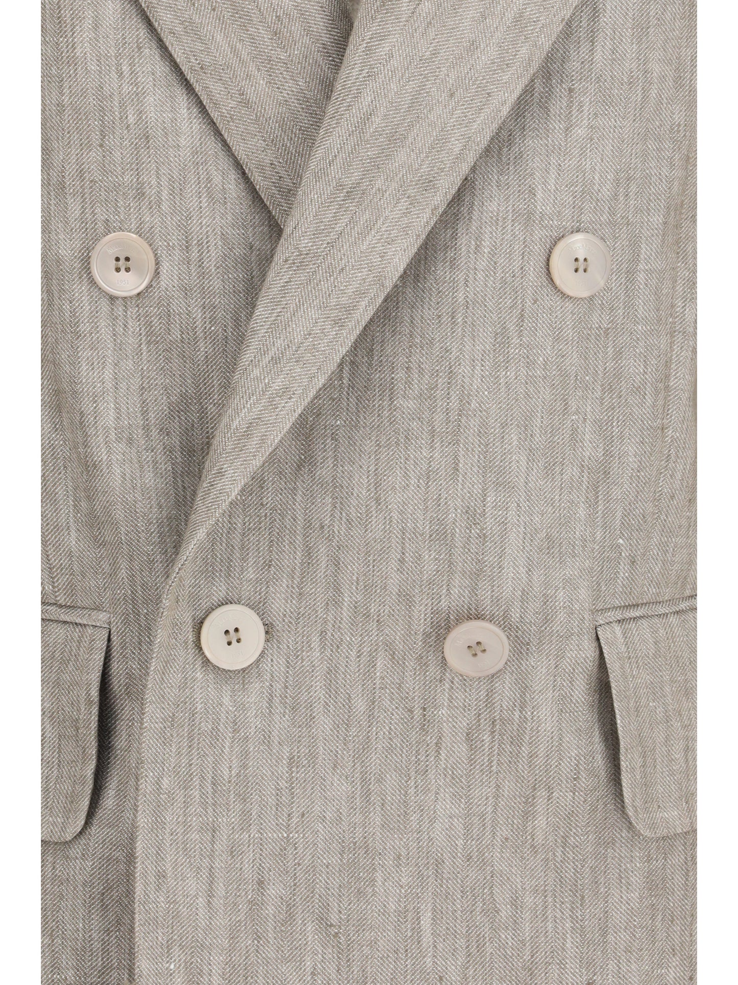 MAX MARA Olimpia double-breasted chevron linen Blazer