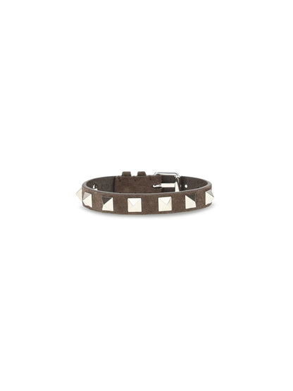Valentino Garavani Rockstud leather Bracelet - Testa Di Moro