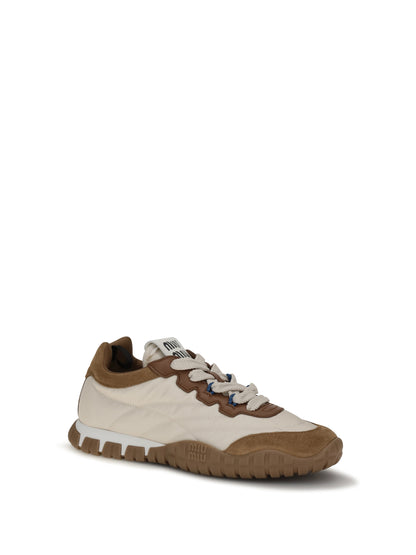 Miu Miu Fabric and suede Sneakers - Avorio+Caramel