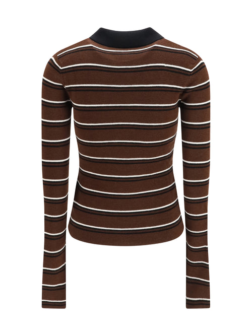 Ganni Striped Merino Polo Shirt - Multicolour