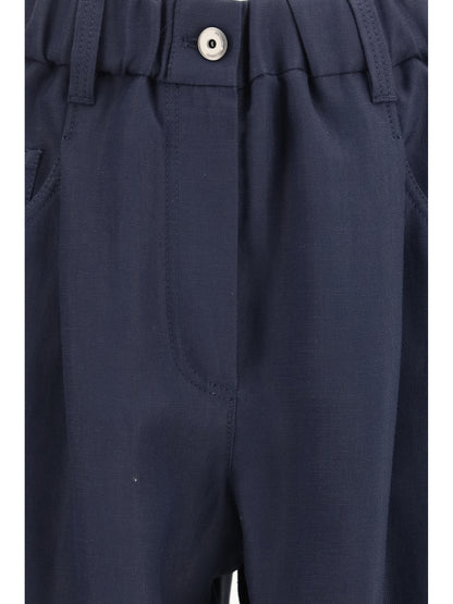 BRUNELLO CUCINELLI Mixed linen Pants