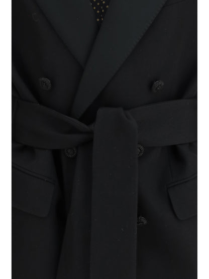 VALENTINO Double-breasted virgin wool Blazer with belt