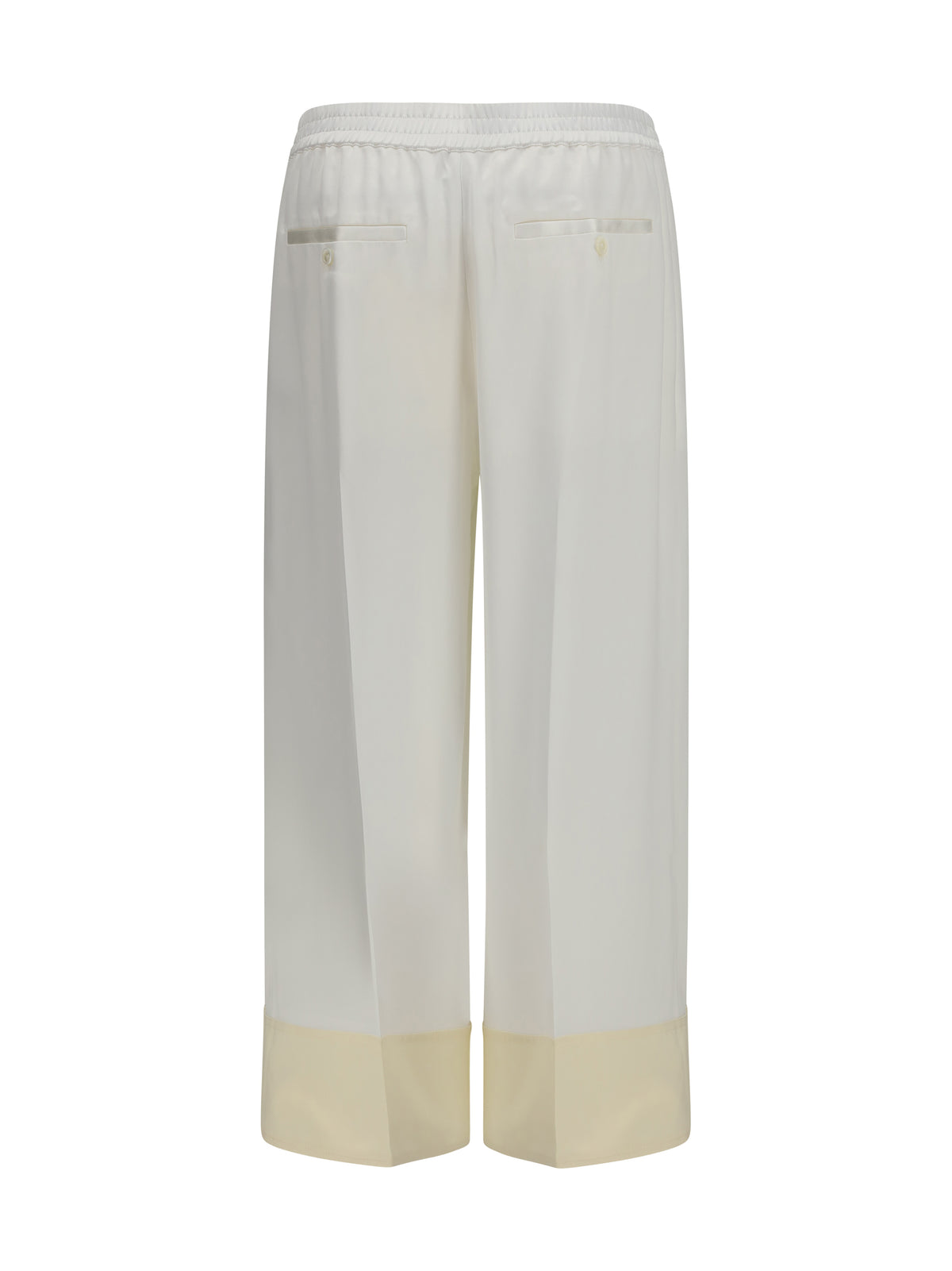 Toteme Drawstring satin Pants - White