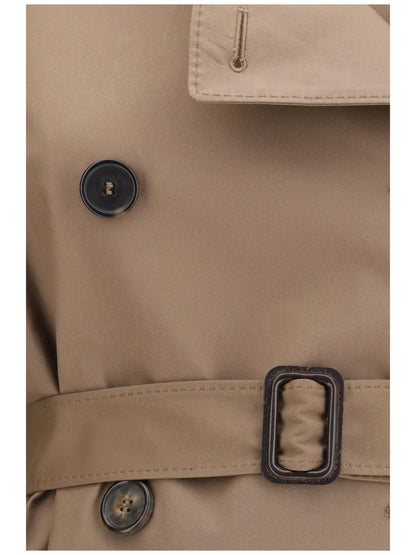 Max Mara The Cube Short water repellent twill Trench Coat - Dark Gold