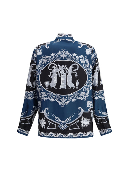 VERSACE Regular-fit printed silk twill Shirt