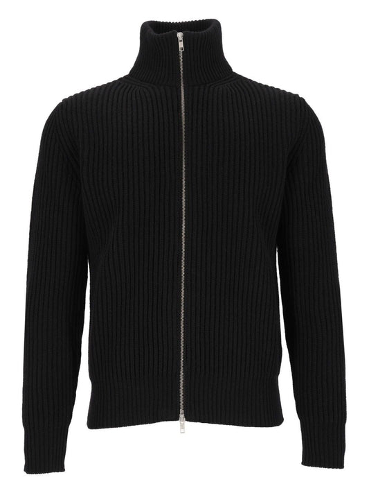 Mm6 Maison Margiela Ribbed Knit Jacket - Black
