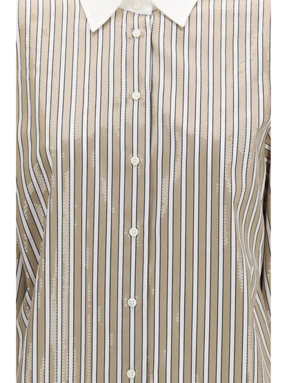 Brunello Cucinelli Dazzling Stripes cotton Shirt - Beige/Riga Nera/White