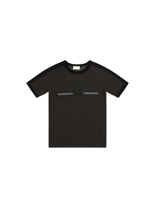 Gucci Logo T-shirt for Boy - Dusty Dark Grey/Mc