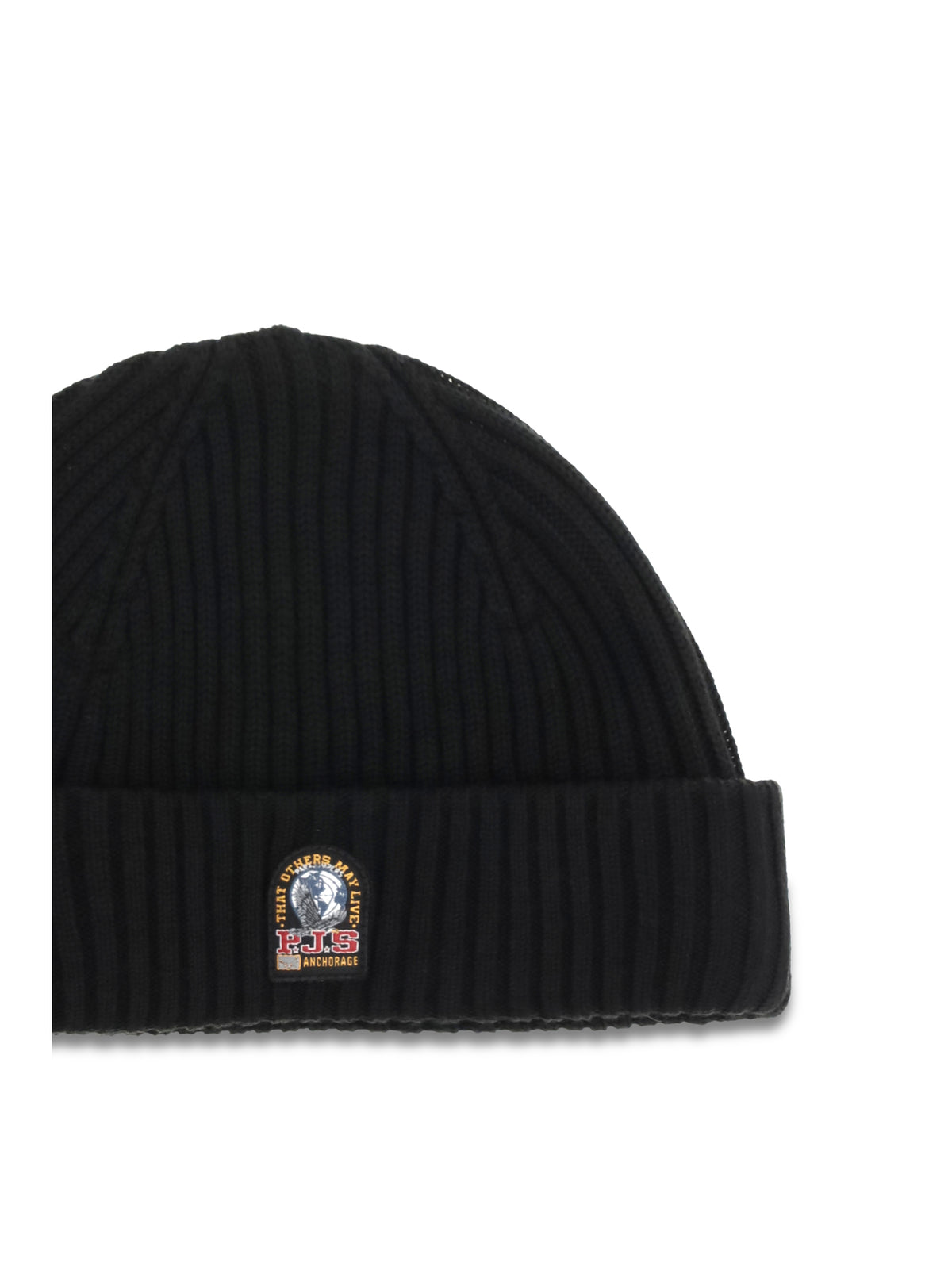 Parajumpers Beanie in ribbed knit with logo - Black