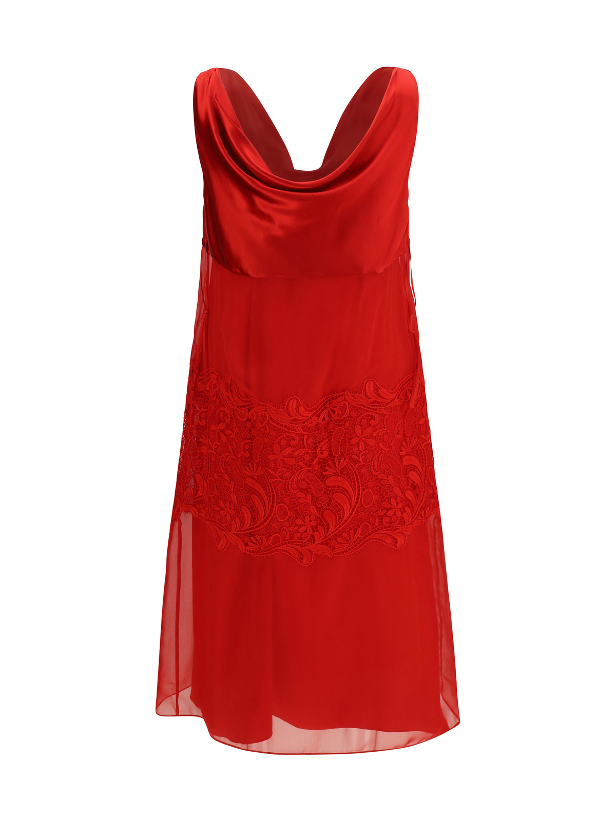 Ferragamo Draped lace Dress - New Red
