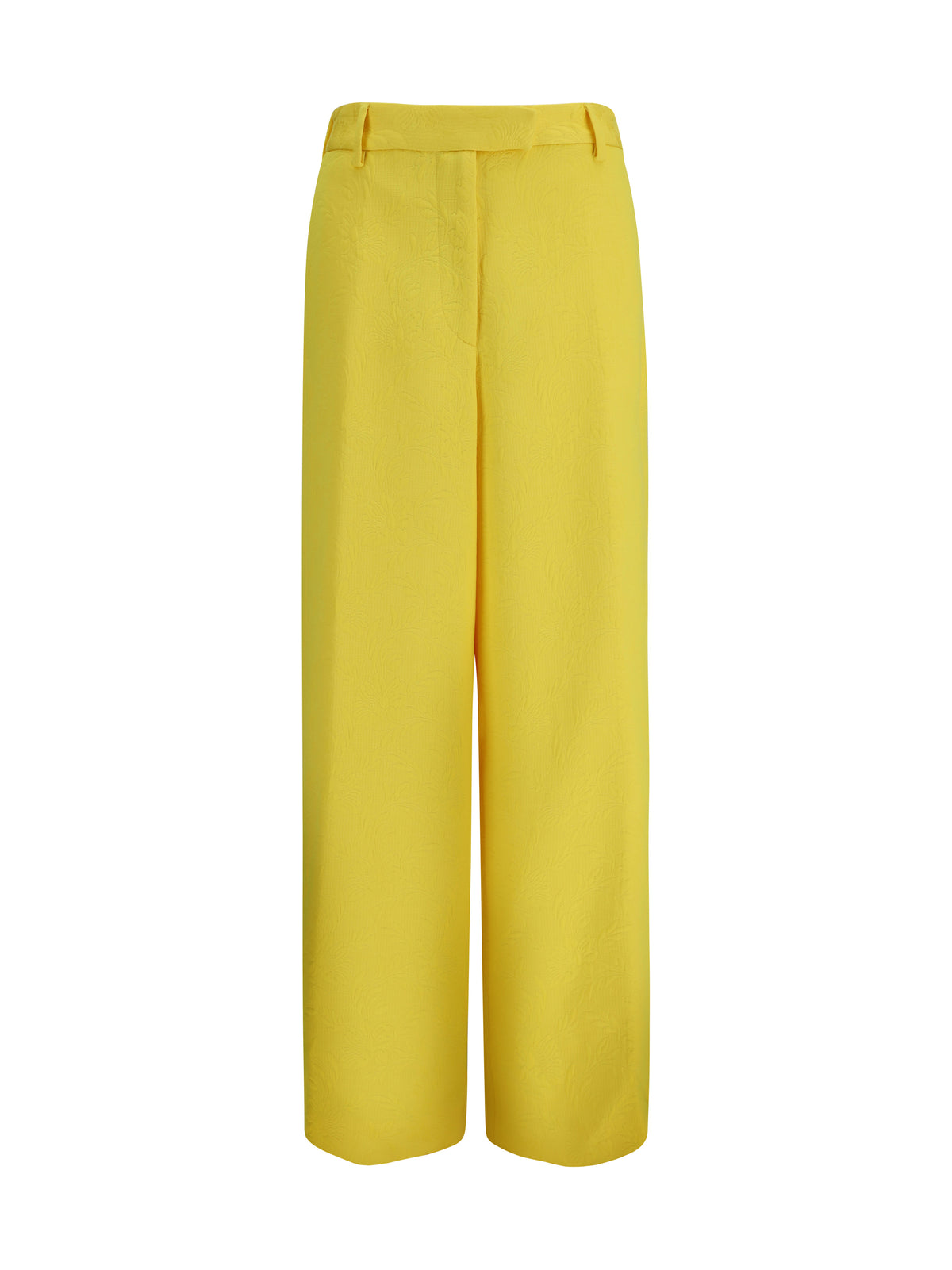 Dries Van Noten Wide-leg Pants with all-over jacquard pattern - Yellow