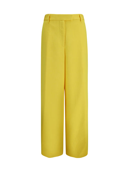 Dries Van Noten Wide-leg Pants with all-over jacquard pattern - Yellow