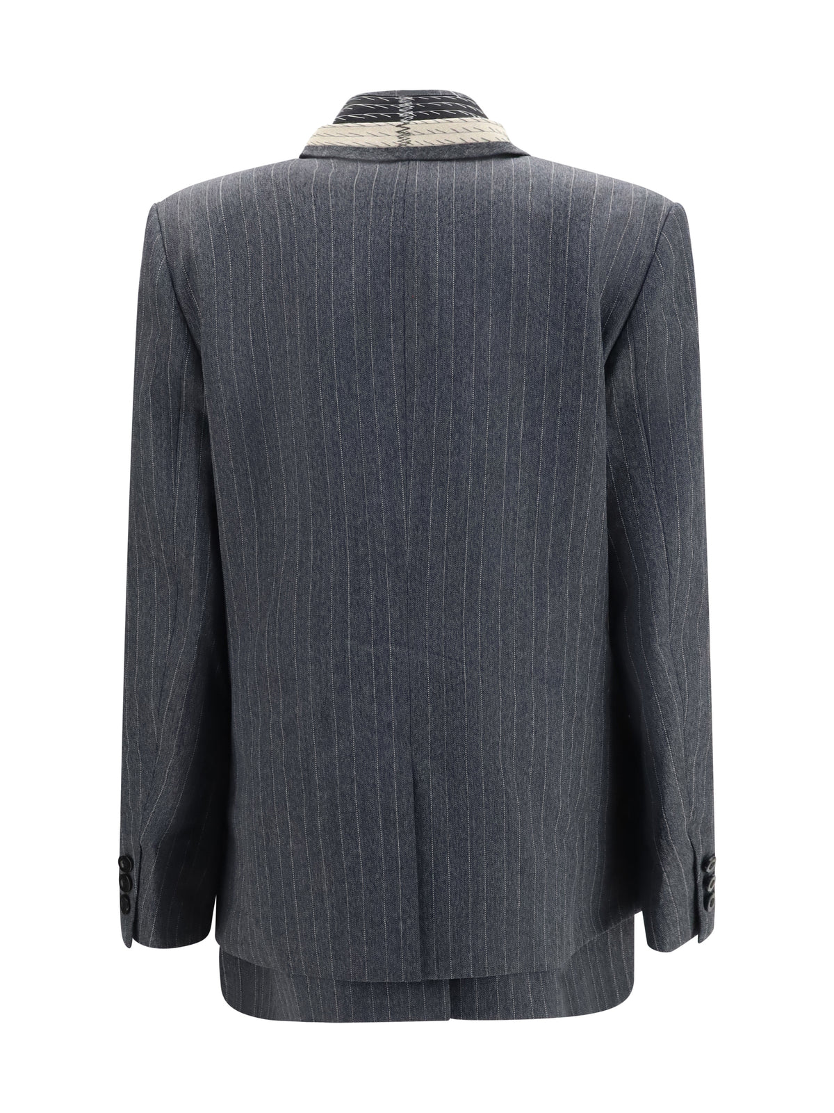 Sacai Pinstripe single breasted Jacket - Black