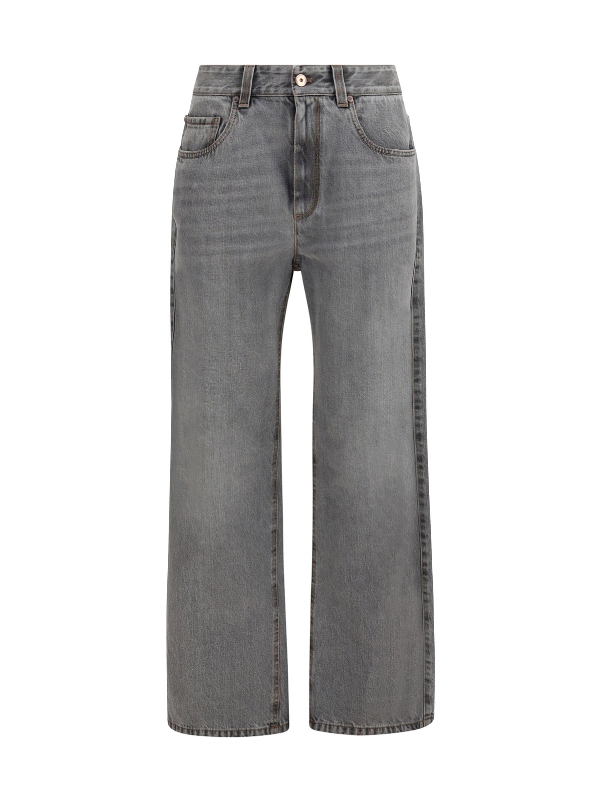 Brunello Cucinelli Wide-leg cotton denim Jeans - Light Grey Denim