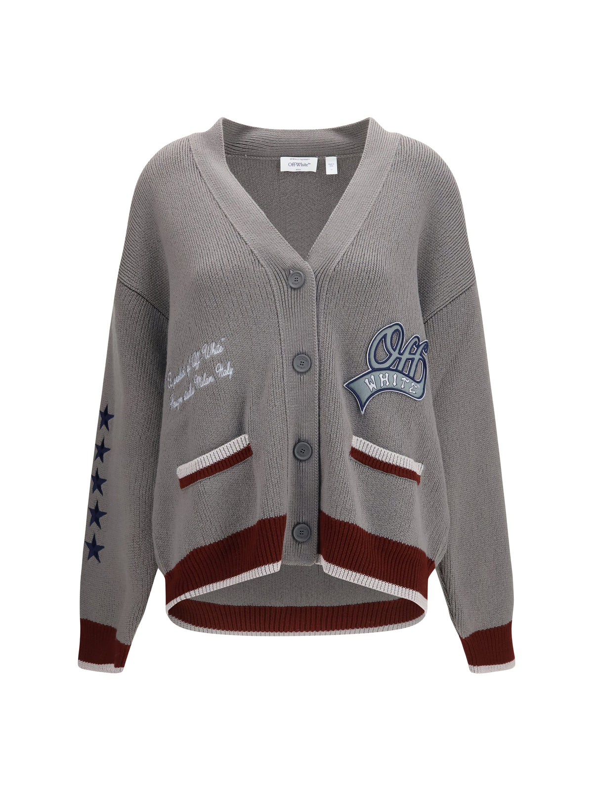 Off-White College Varsity Knit Cardigan - Rosin Port Royal