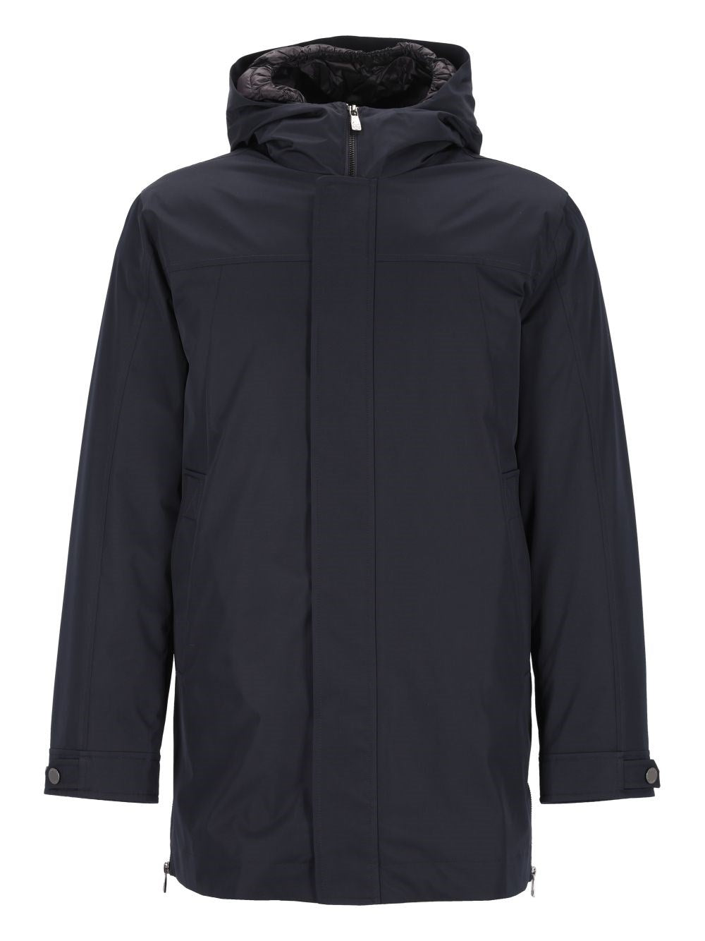Corneliani Long Down Jacket With Hood - Blue